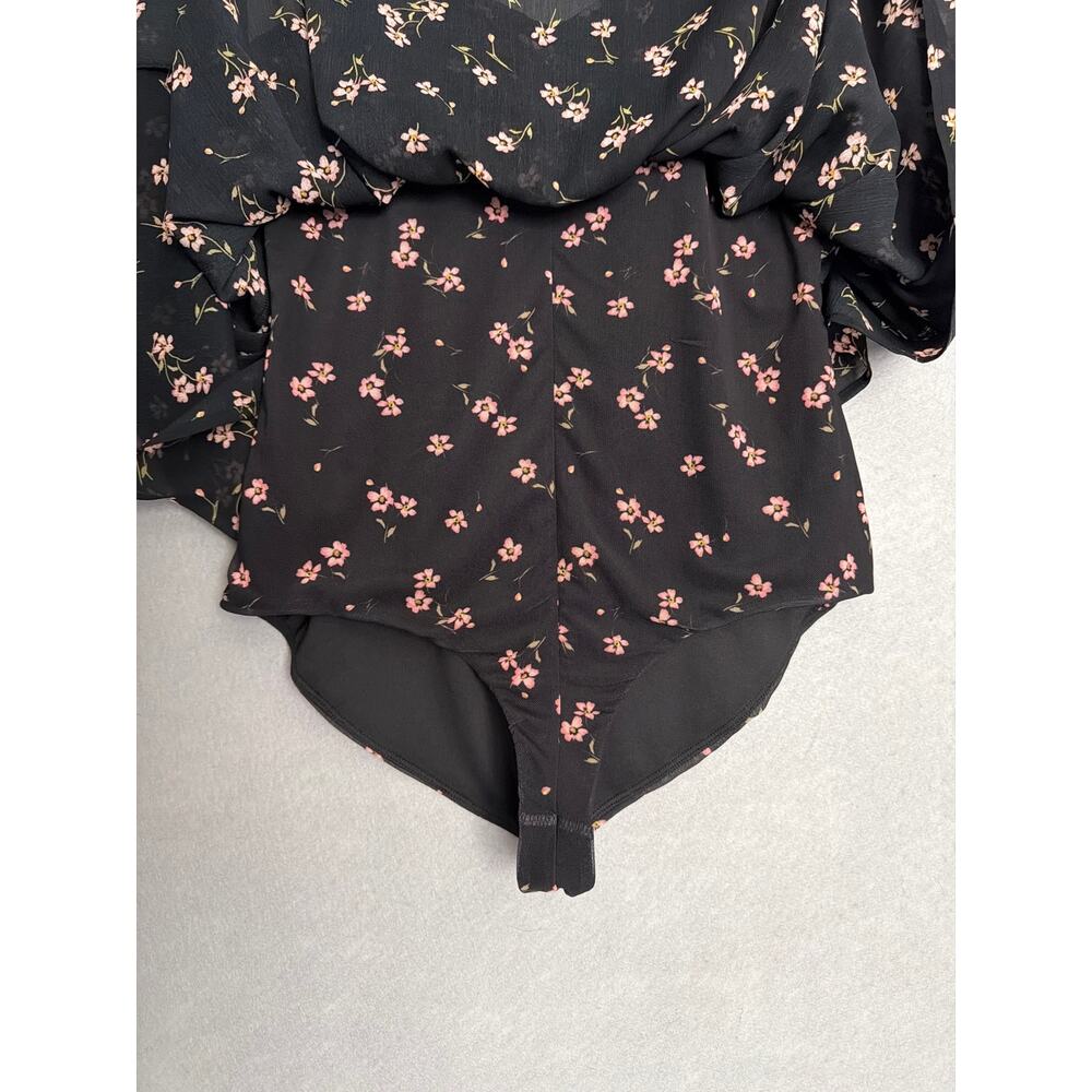 AFRM Britta Mini Dress Chiffon in Delicate Ditzy Women's Large NEW - Picture 5 of 11